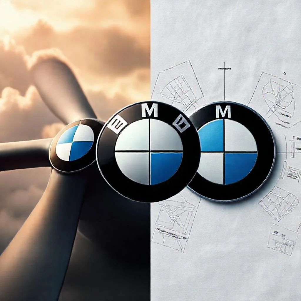Иллюстрация к статье: История логотипа BMW: мифы про авиационный пропеллер и реальные факты