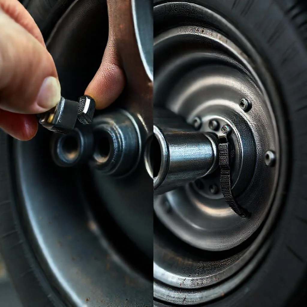 Иллюстрация к статье: Система контроля давления в шинах (TPMS): установка внешних и внутренних датчиков